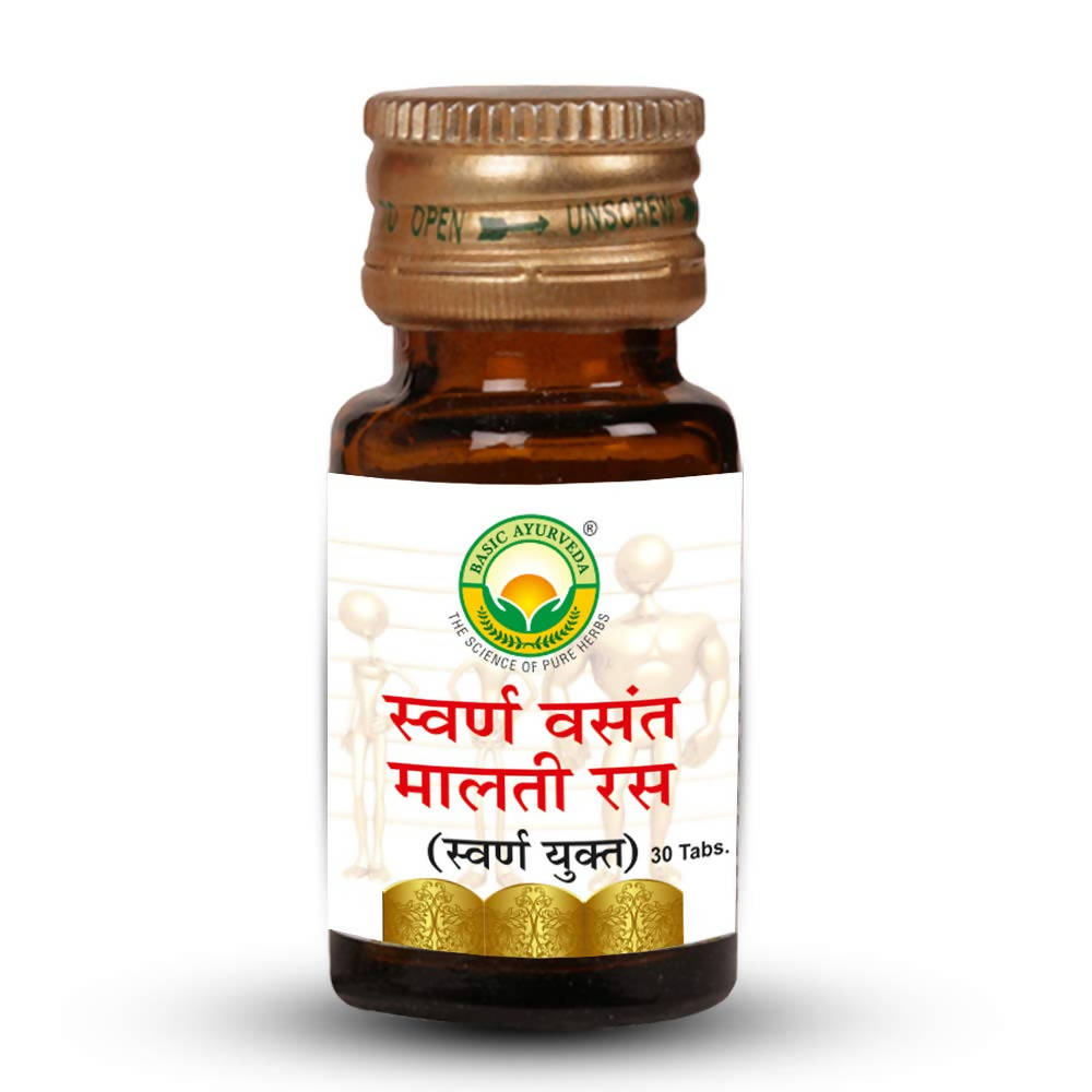 Basic Ayurveda Swarn Vasant Malti Ras (With Gold) Tablets 