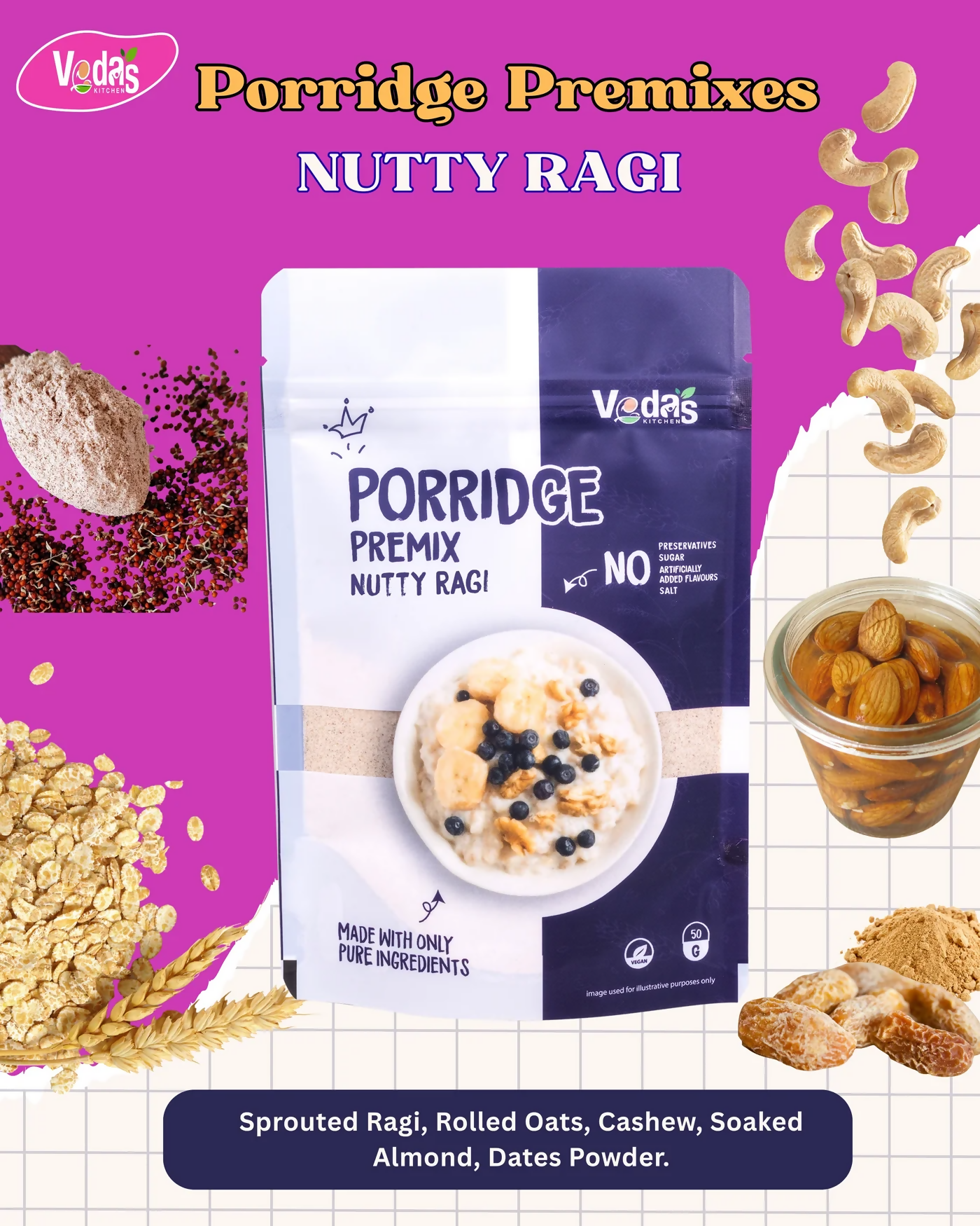 Vedas Kitchen Nutty Ragi Porridge  Grab2Buy Vedas Kitchen Grab2Buy