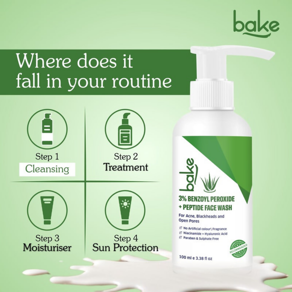 Bake 3% Benzoyl Peroxide Face Wash with Peptides  Grab2Buy Bake Grab2Buy
