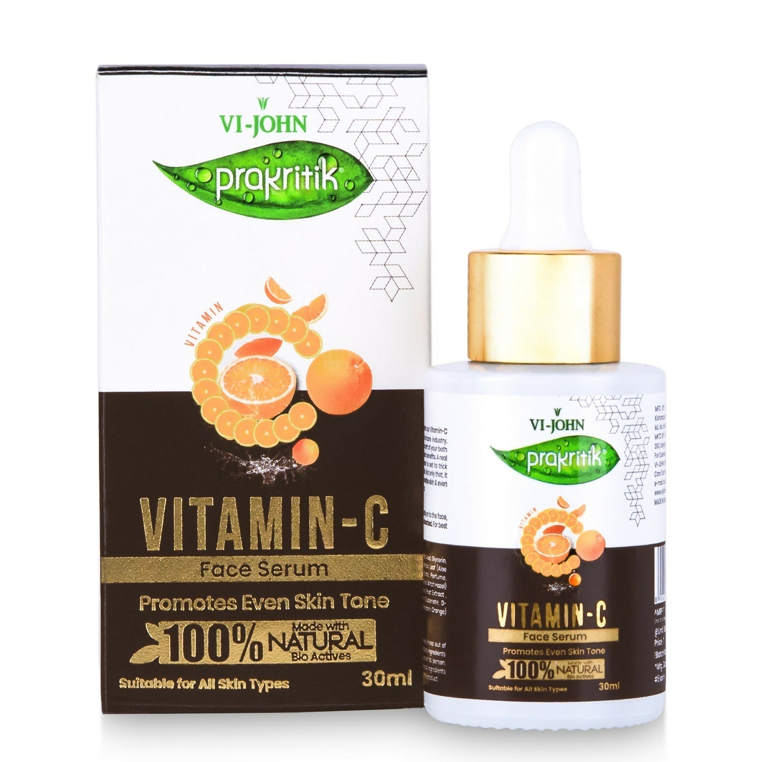 VI-JOHN Prakritik Vitamin C Face Serum Brightening, Anti-Aging & Glowing Skin, 100% Bio-Actives  Grab2Buy VI-JOHN Grab2Buy