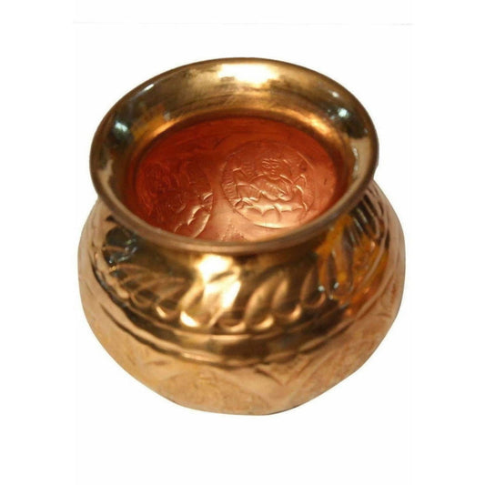 Pooja-8 Faces Globular Lakshmi Kalash (Medium size) / Ashtalakshmi Kalasam (Medium Size) - Grab2buy