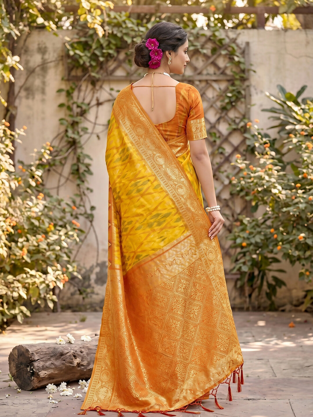Shree Shyam Fashion Yellow Soft Silk Saree
