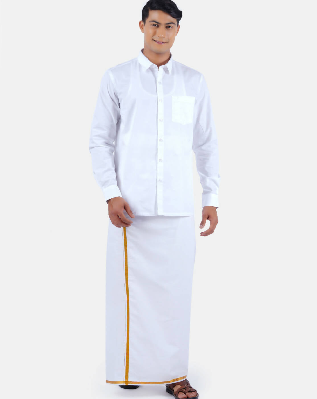Ramraj Cotton Mens 100 % Cotton Viceroy Full Sleeve White Shirt 