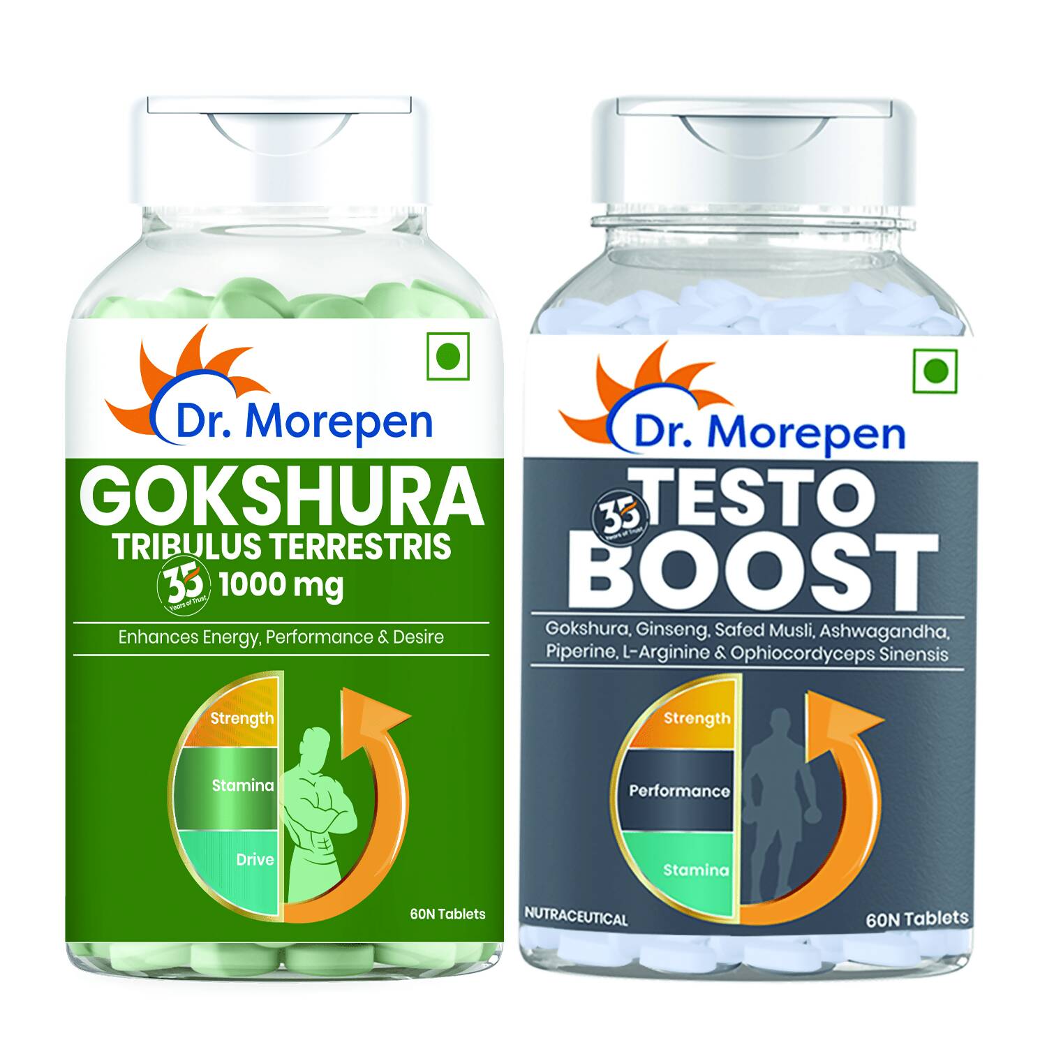 Dr. Morepen Gokshura and Testo Boost Tablets Combo for Men 