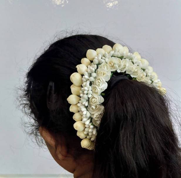 White Rose Hair Gajra  Grab2Buy Mokshi Collections Grab2Buy