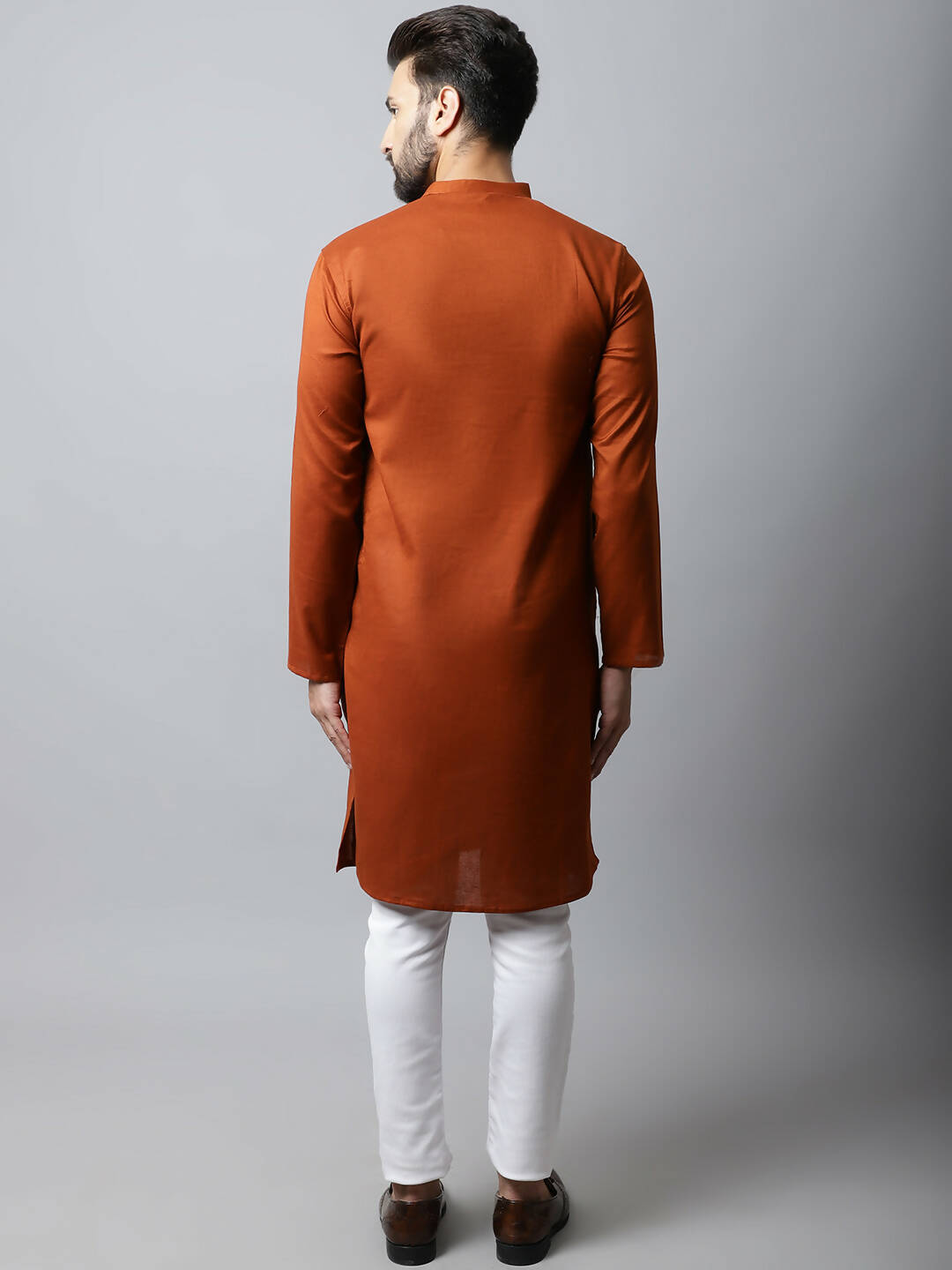Even Apparels Brown Color Pure Cotton Men's Kurta With Side Placket (SLD1137) 