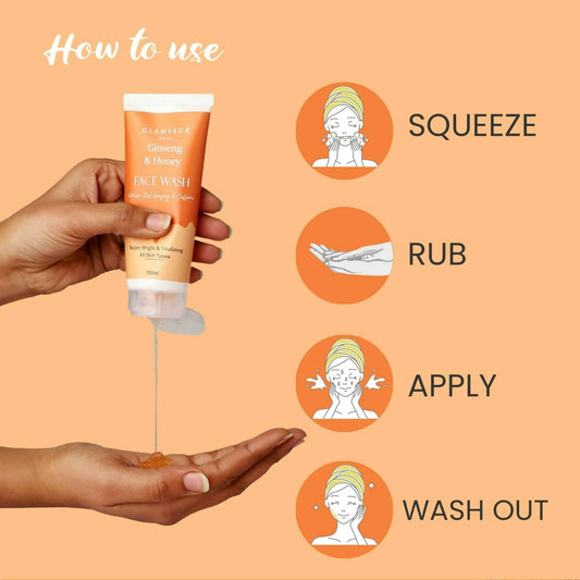 Glamveda Korean Ginseng & Honey Vitalizing Face Wash - Distacart