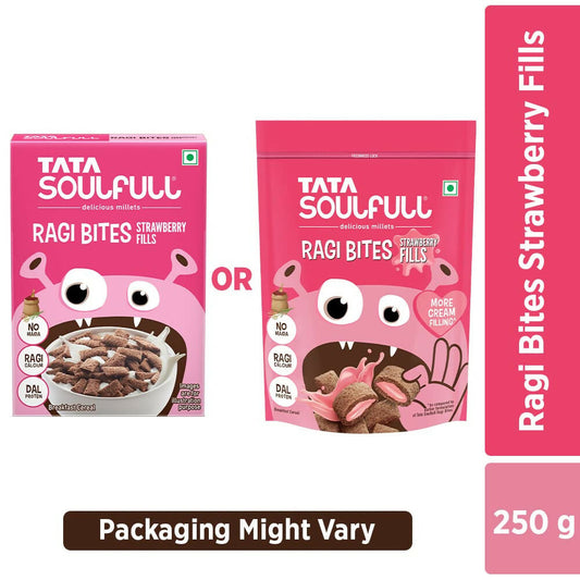 Tata Soulfull Ragi Bites Strawberry Fills Breakfast Cereal - Grab2buy