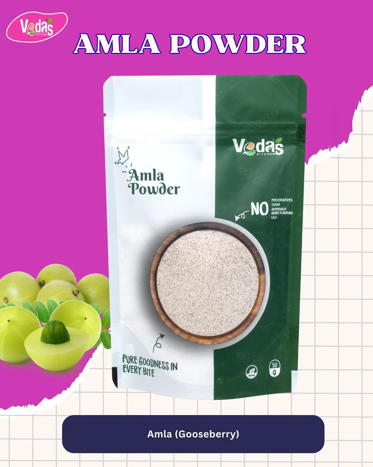Vedas Kitchen Amla Powder  Grab2Buy Vedas Kitchen Grab2Buy