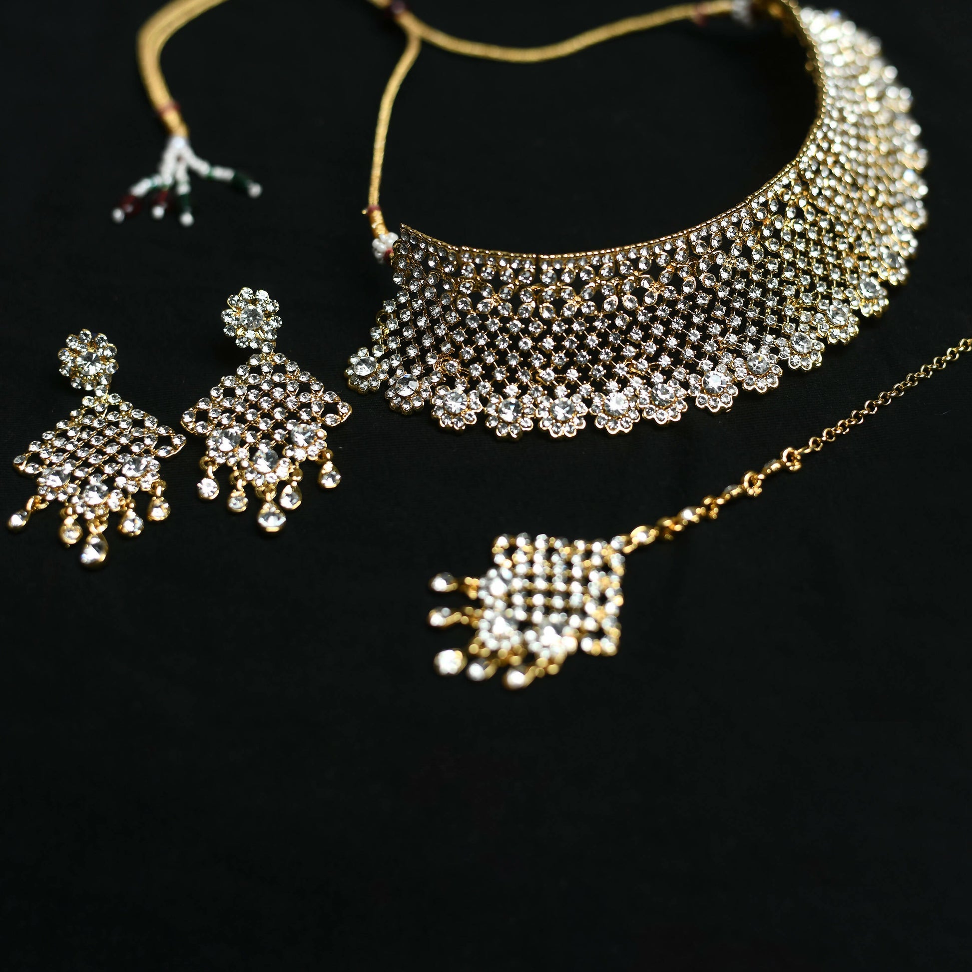 Mominos Fashion Johar Kamal Traditional Rajwadi Design Heavy Golden Colour Necklace Set - Grab2buy
