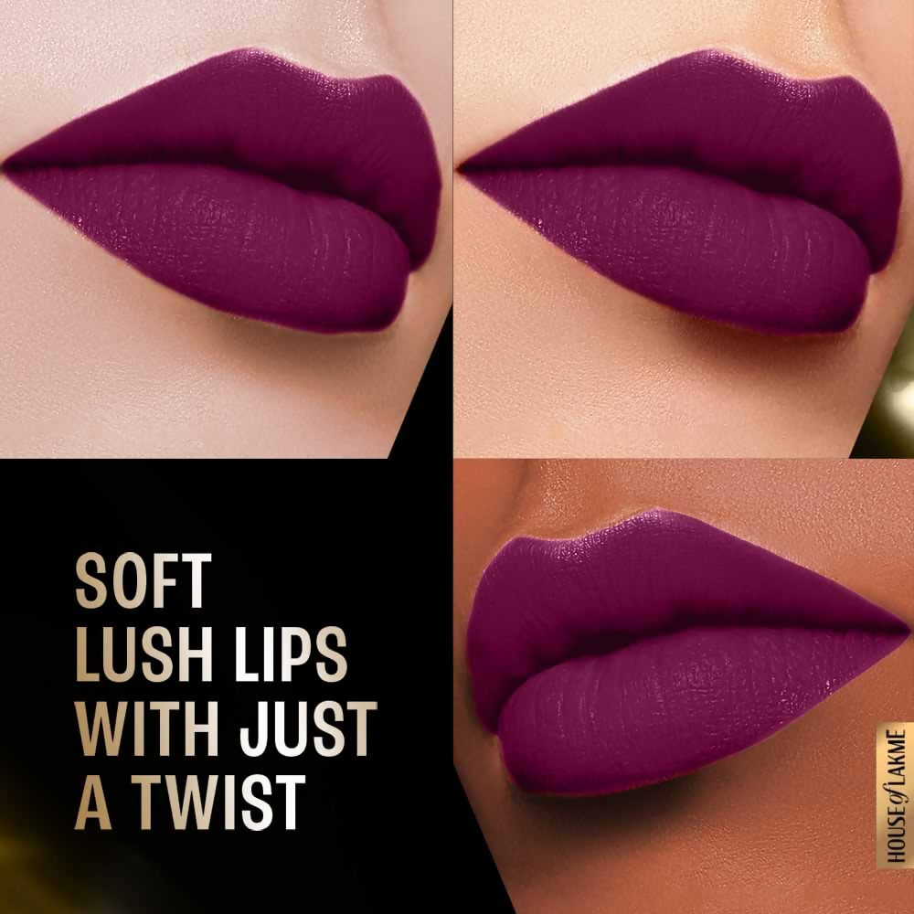Lakme Forever Matte Lipstick, Made With French Rose Oil - Purple Diamond 
