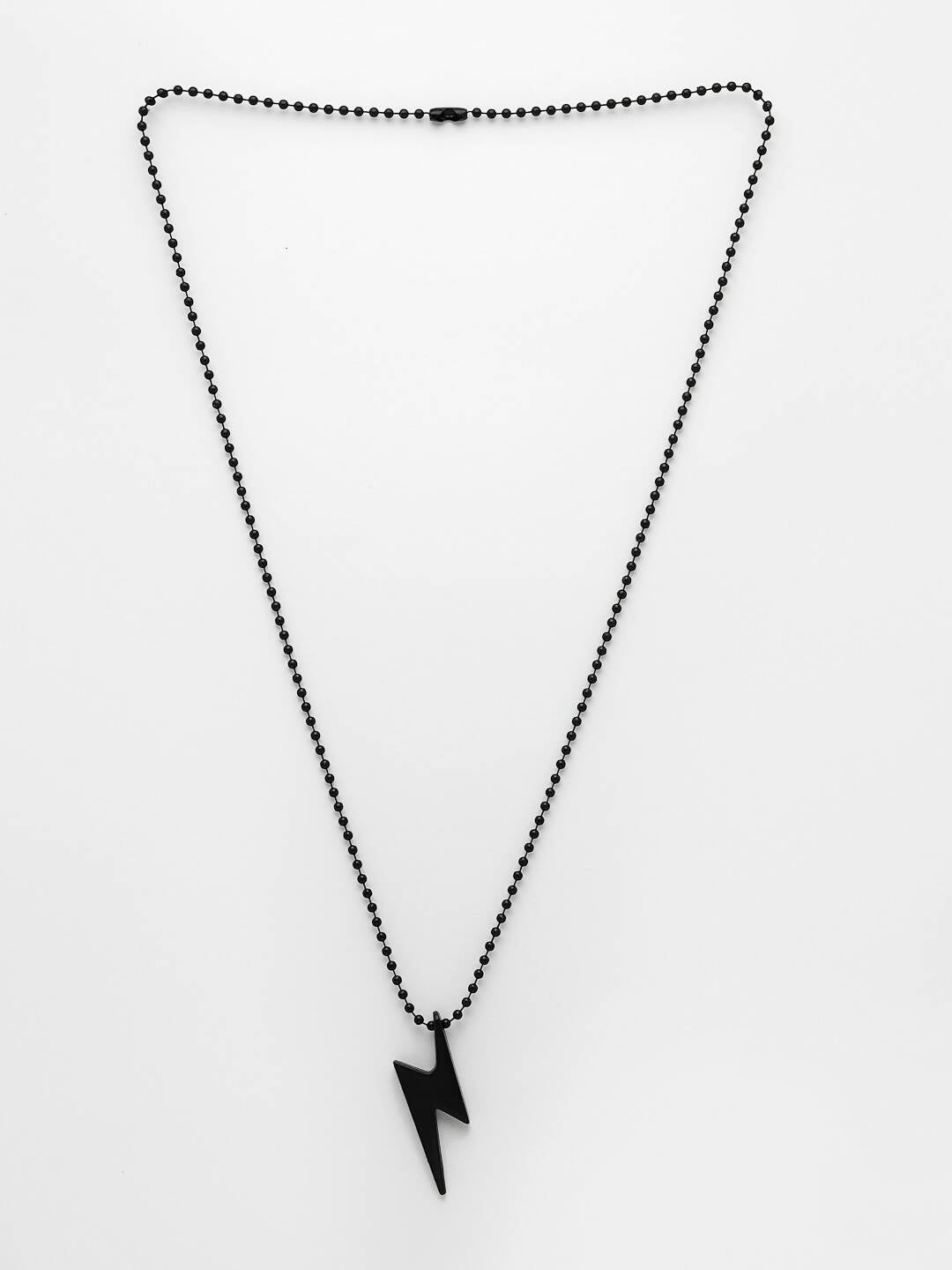 NVR Men Black Plated Flash Pendent With Chain 