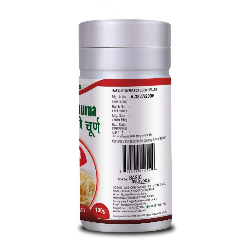 Basic Ayurveda Safed Musli Churna 