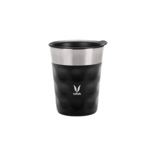 Vaya Popcup Insulated Coffee Mug Tumbler With Lid - 250 ml (Black) 