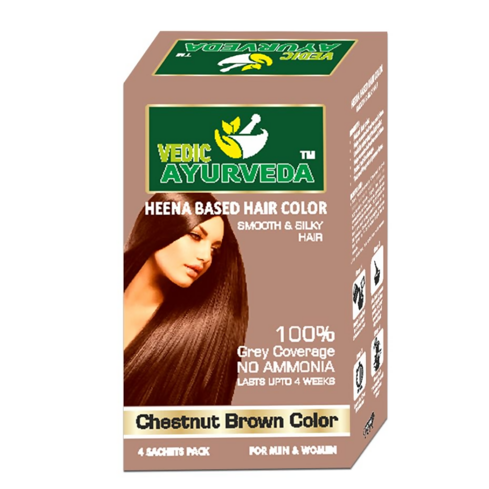VedicAyurveda Henna Based Hair Colour - Soft black & Chestnut Brown  Grab2Buy VedicAyurveda Grab2Buy