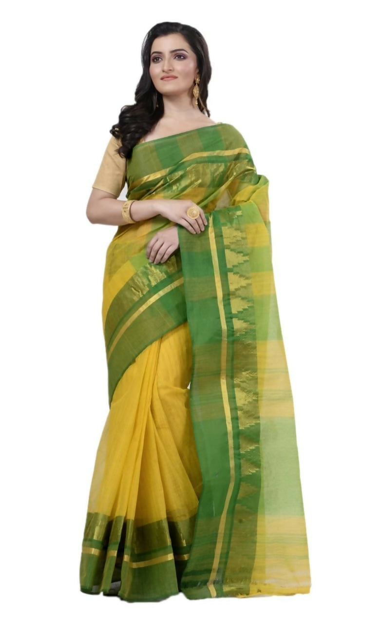 Exclusive Collection Yellow Green 100% Pure Cotton Tant Grab2Buy 