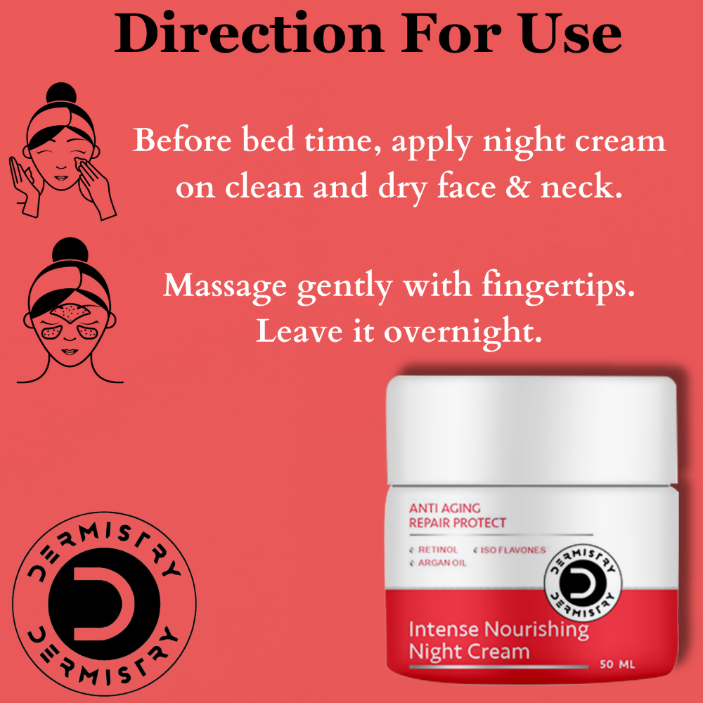 Dermistry Anti Aging Repair Protect Night Cream Retinol Hyaluronic Acid Wrinkles Fine Lines 