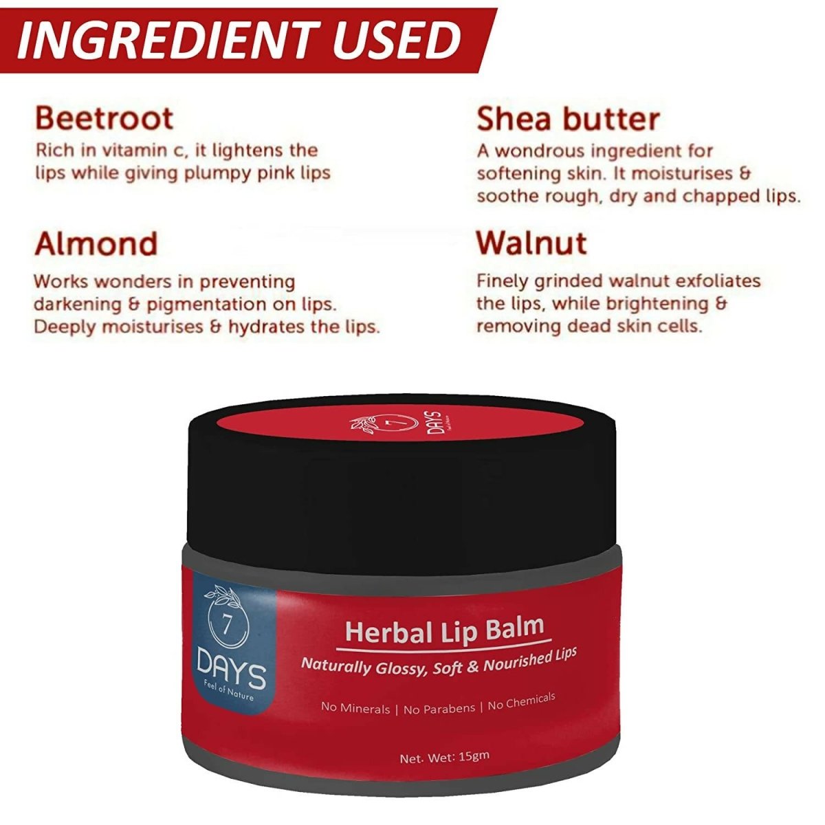 7 DAYS Herbal Lip Balm 
