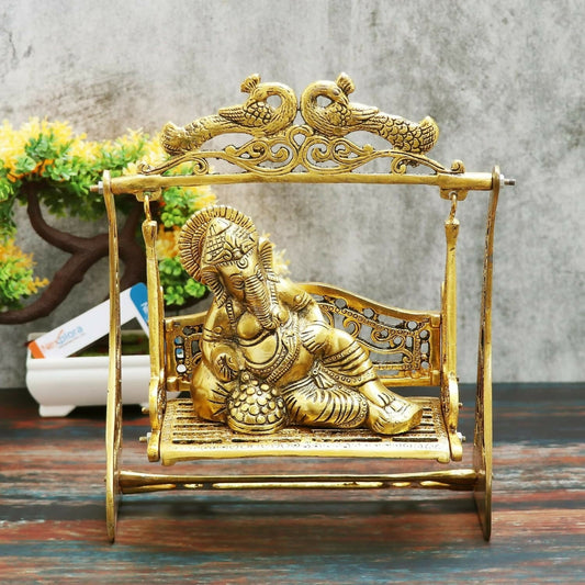 Nexplora Industries Metal Ganesh On Jhula Idol - Grab2buy