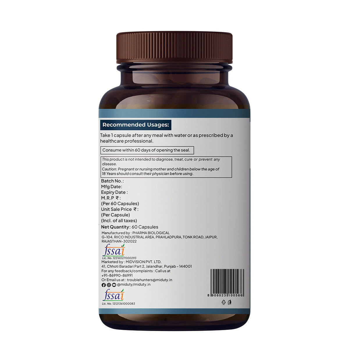 Miduty KSM 66 Ashwagandha 3x capsules 