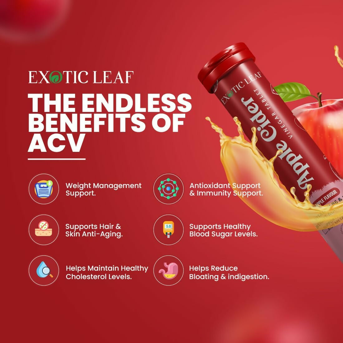 Exotic Leaf Apple Cider Vinegar Tablets 