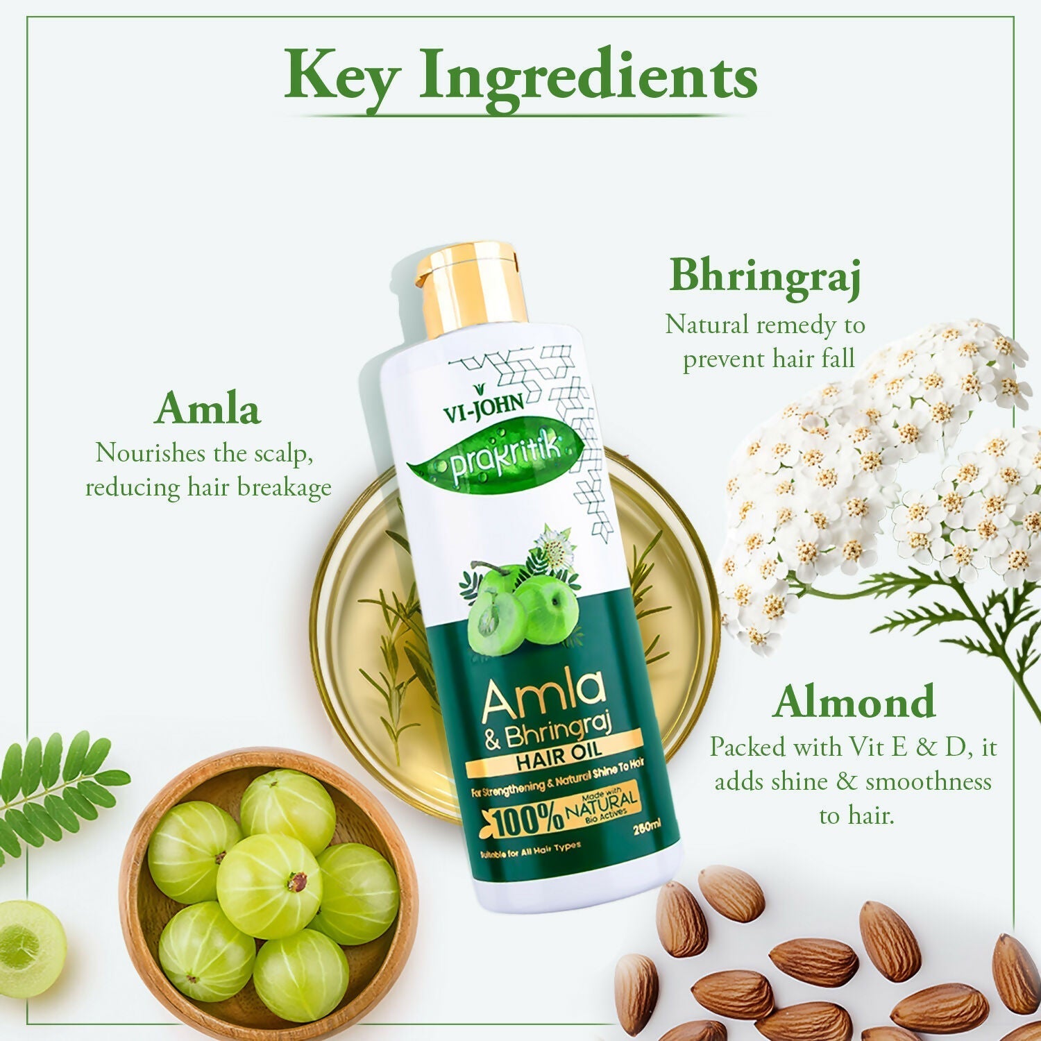 VI-JOHN Prakritik Amla & Bhringraj Hair Oil For premature greying, 100% Natural Bio-Actives  Grab2Buy VI-JOHN Grab2Buy