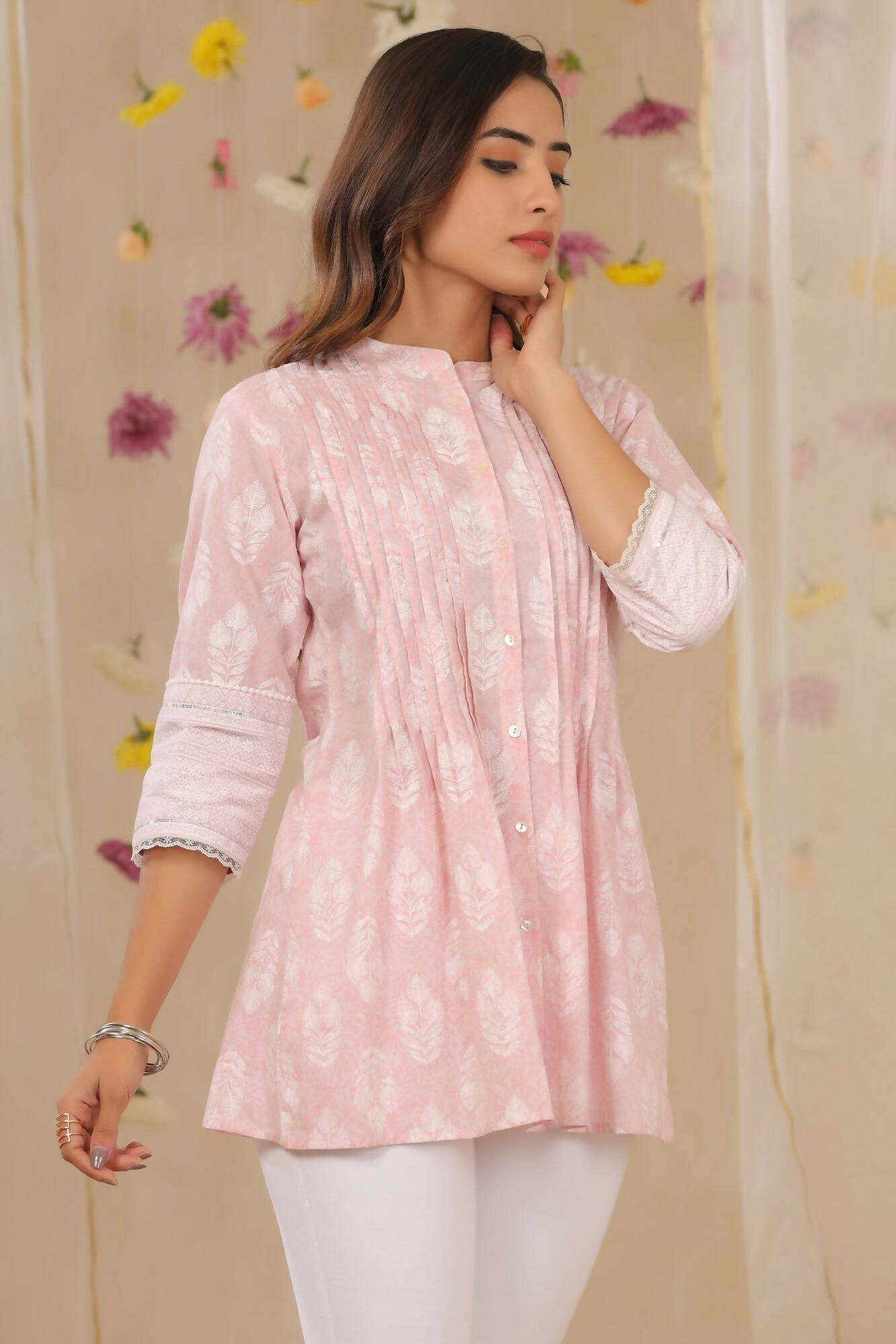 Juniper Women Lavender Cambric Printed A-Line Tunic