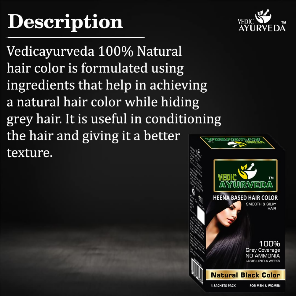 VedicAyurveda Natural Pure Henna Based Hair Color - Natural Black  Grab2Buy VedicAyurveda Grab2Buy
