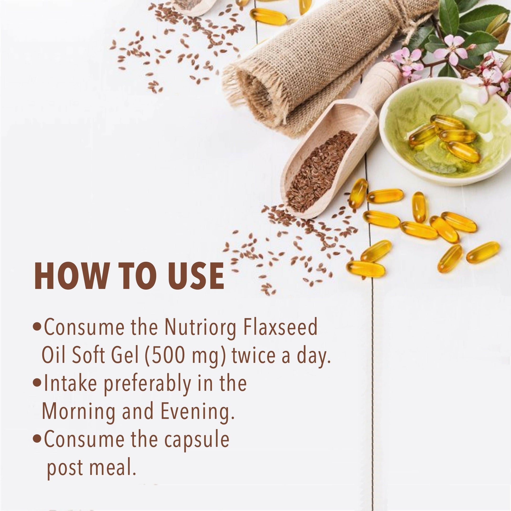 Nutriorg Flaxseed Oil Soft Gel Capsules - Grab2buy