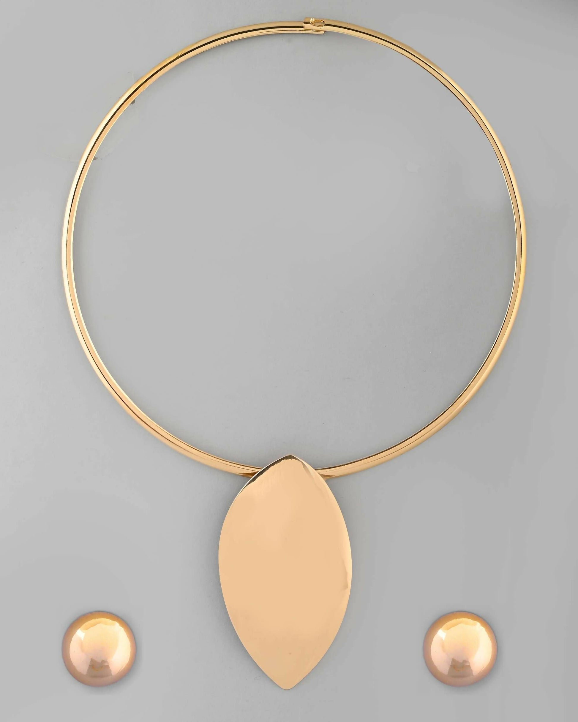 VOJ Gold-Polished Western Hasli with Studs Earrings Set  Grab2Buy VOJ Grab2Buy