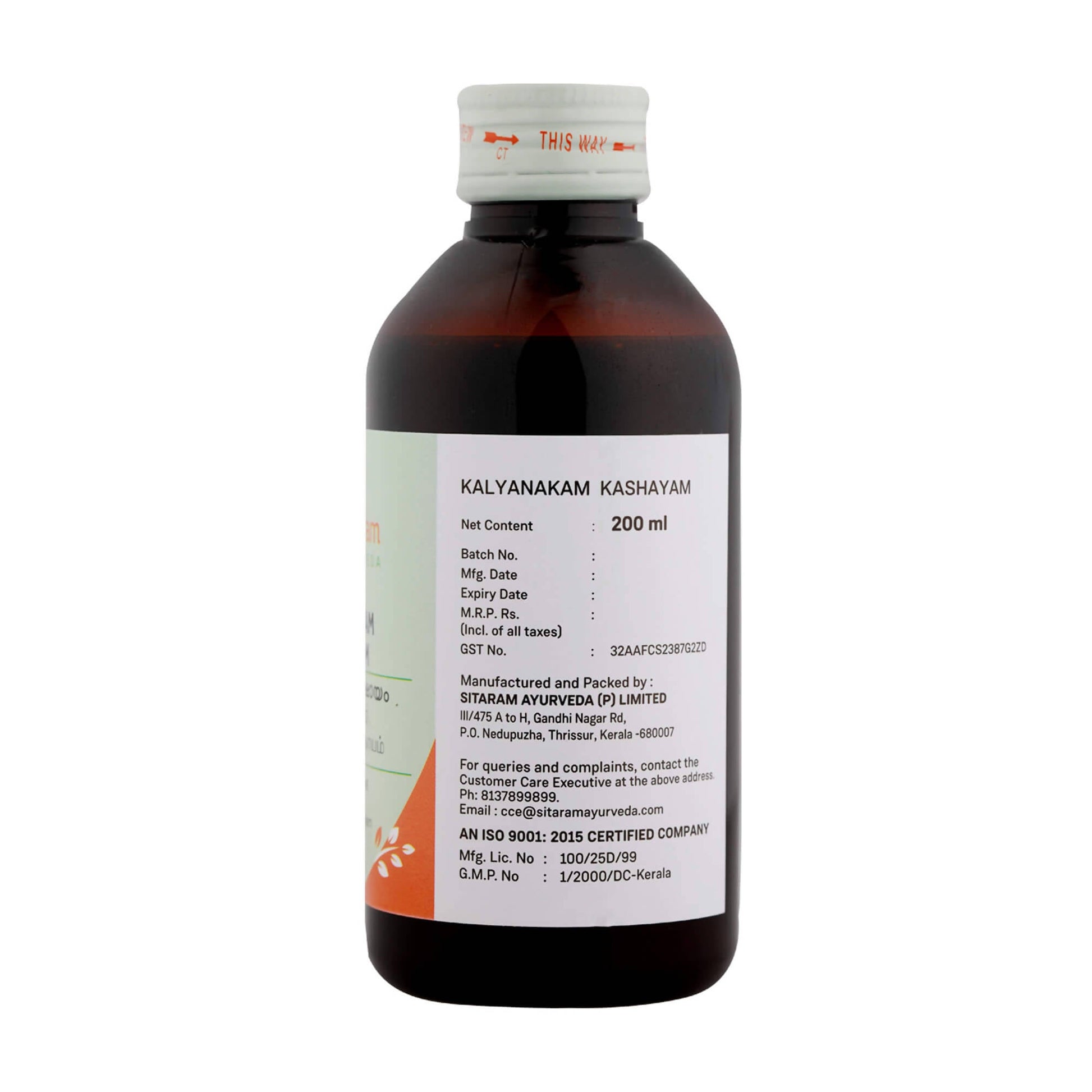 Sitaram Ayurveda Kalyanakam Kashayam Syrup 