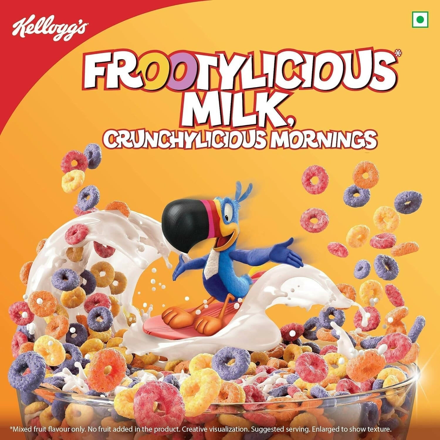Kellogg’s Froot Loops Crunchy Multigrain Breakfast Cereal for Kids, Mixed Fruit Flavor 