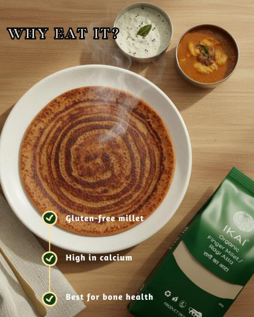 IKAI Organic Finger Millet/Ragi Atta 