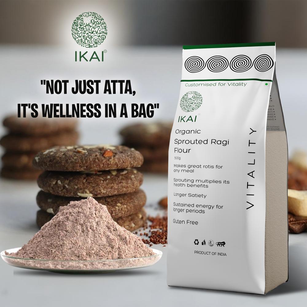IKAI Organic Sprouted Finger Millet/Ragi Atta 