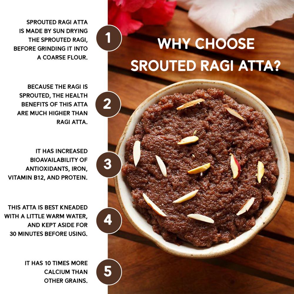 IKAI Organic Sprouted Finger Millet/Ragi Atta 