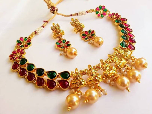 Multicolor Temple Necklace Set