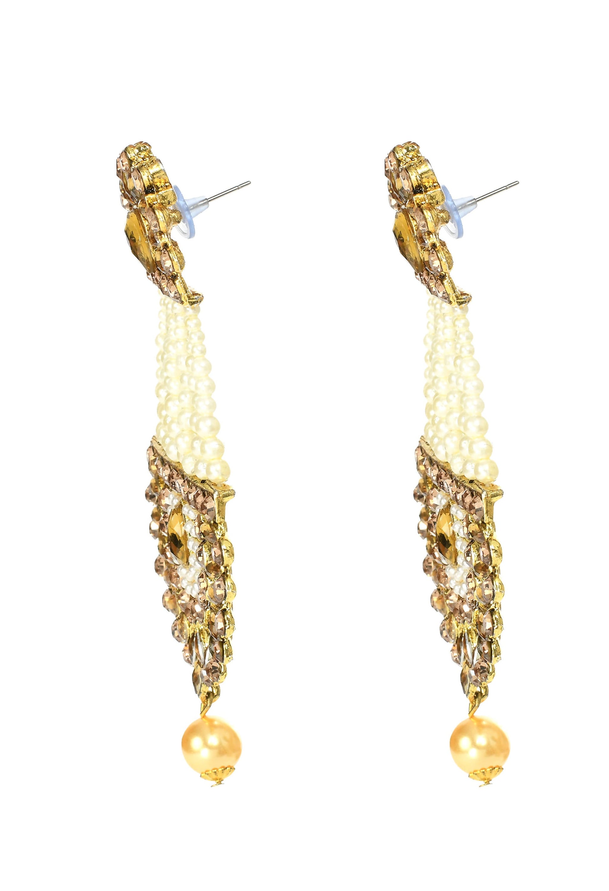 Mominos Fashion Johar Kamal Earrings With Kundan & Pearls Work - Grab2buy