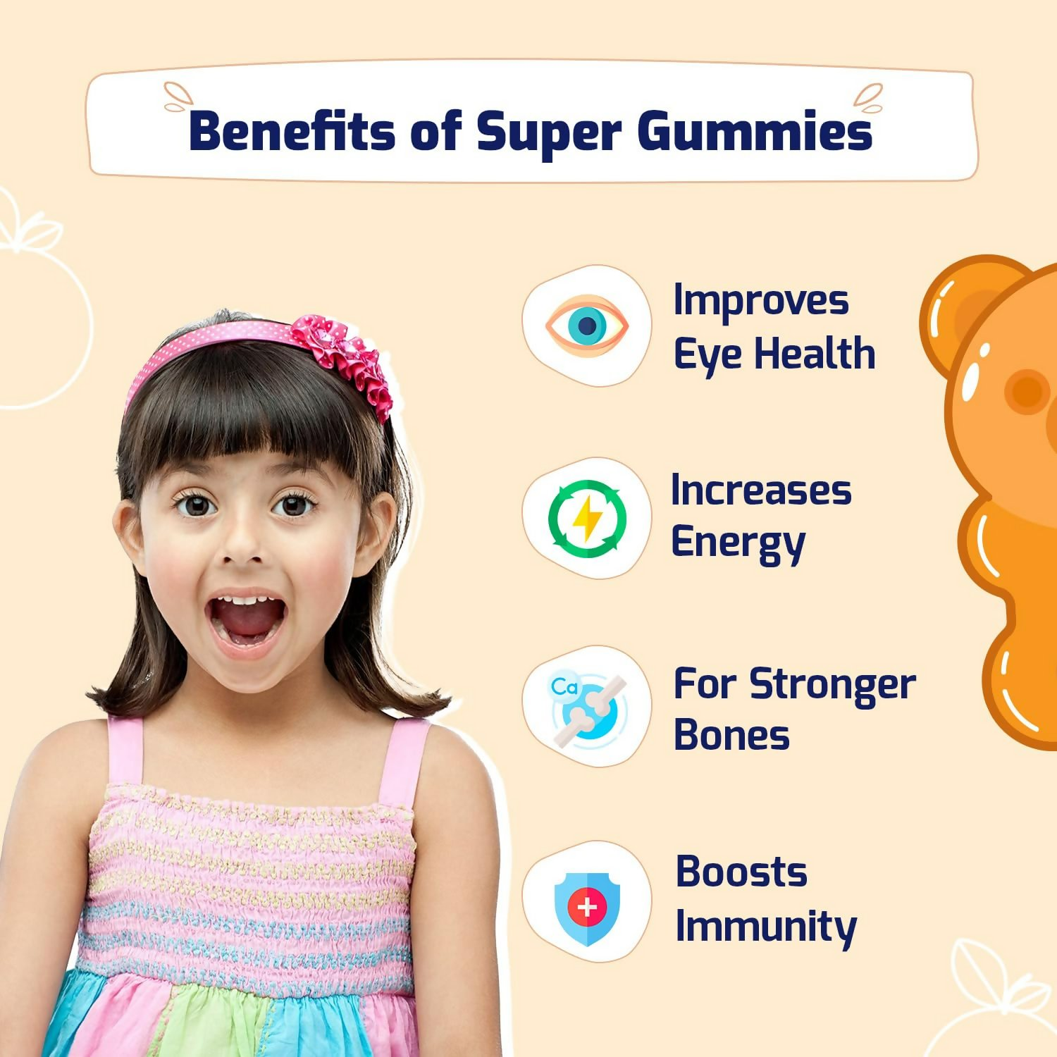 Gritzo SuperMilk Overall Growth (2-6y Boy & Girl) (Double Chocolate) with Super Gummies (Natural Orange Flavour)