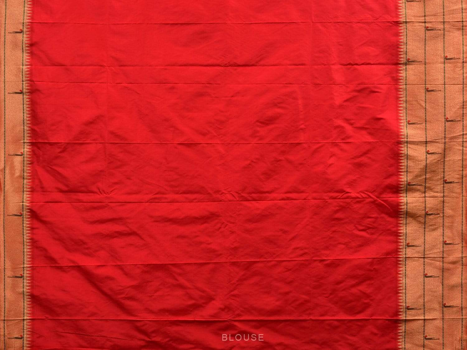 Red Paithani Silk Handloom Grab2Buy with Triple Muniya Border Grab2Buy - Global Threads 
