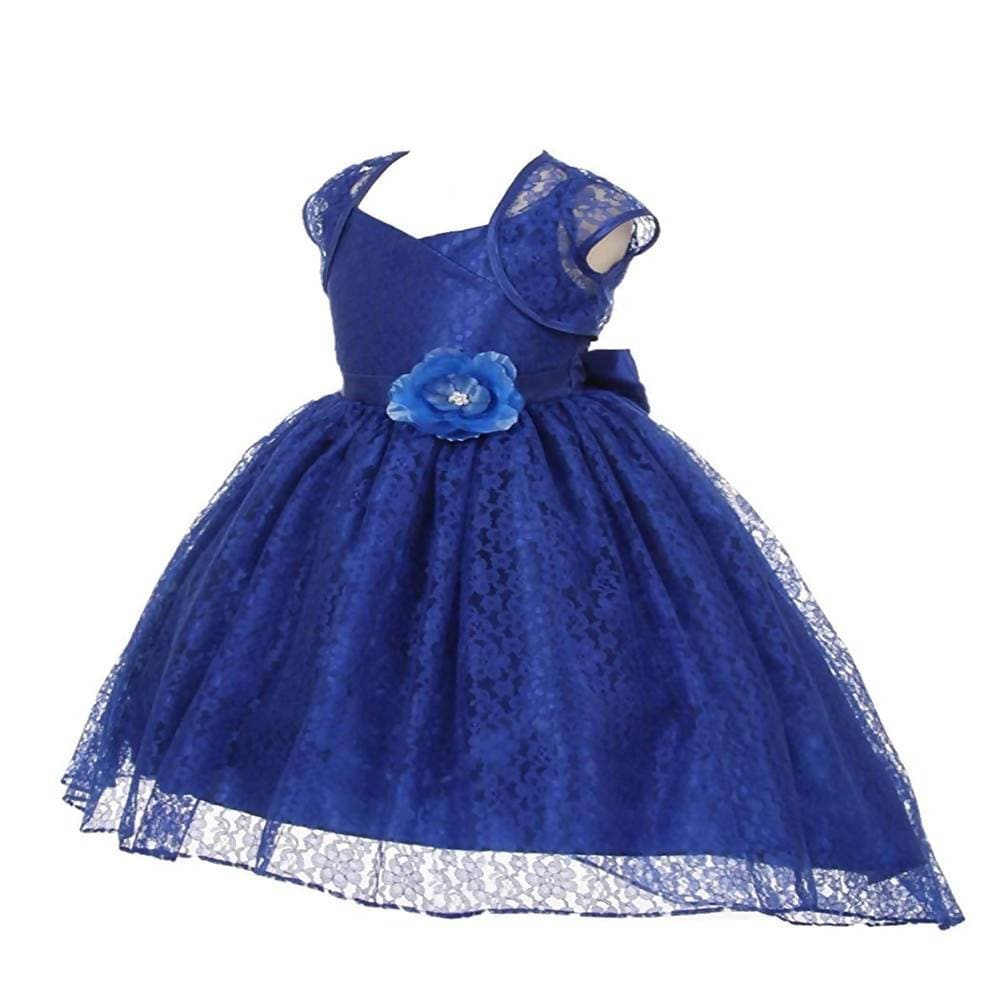 Asmaani Baby Girl's Blue Colour Satin A-Line Maxi Full Length Dress (AS-DRESS_22159) - Grab2buy