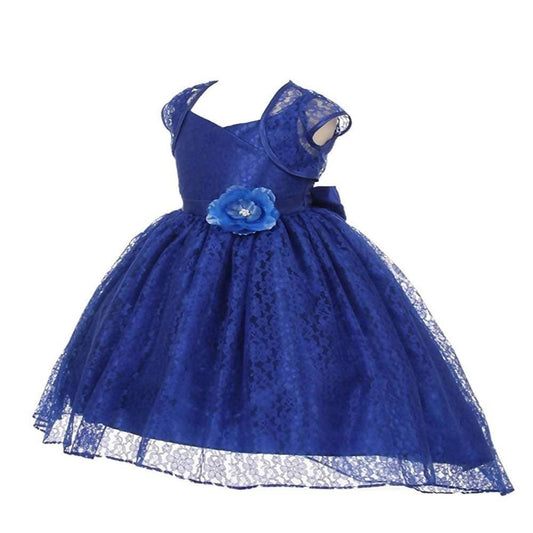 Asmaani Baby Girl's Blue Colour Satin A-Line Maxi Full Length Dress (AS-DRESS_22159) - Grab2buy