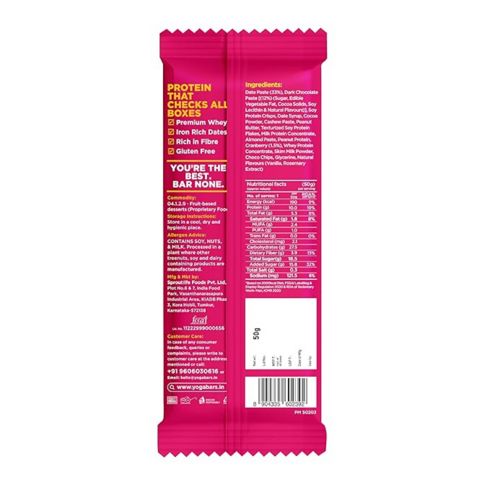 Yoga Bar Protein Bar - Dark Chocolate Cranberry  Grab2Buy Yoga Bar Grab2Buy