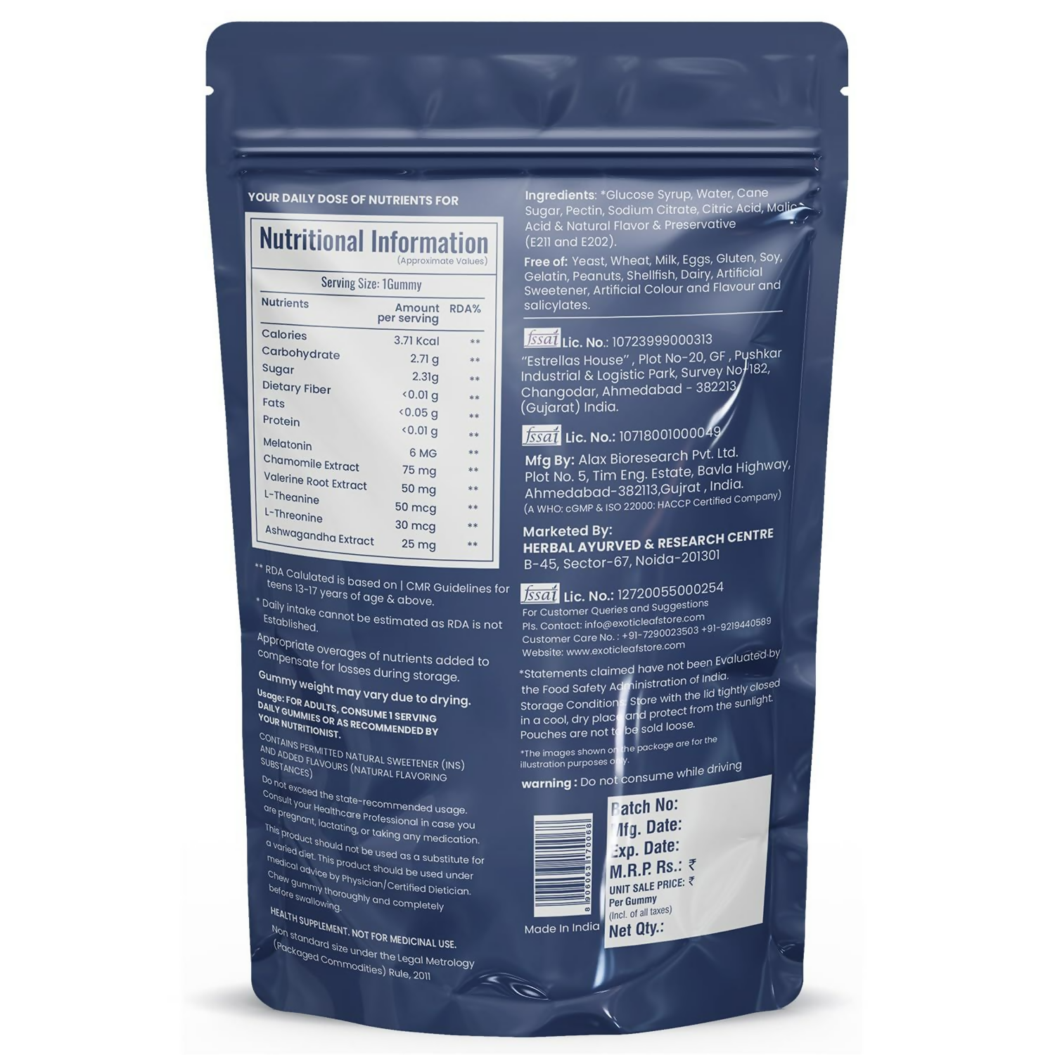 Exotic Leaf Melatonin Gummies 