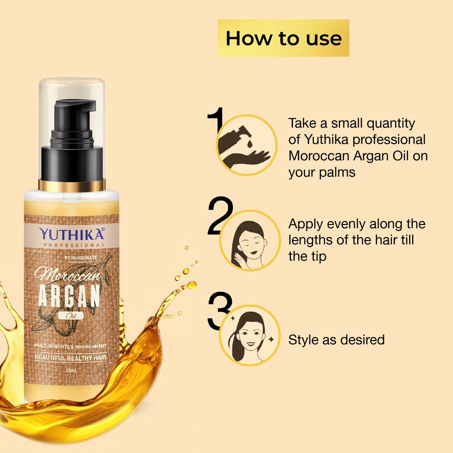 Yuthika Argan Oil Hair Serum - Moroccan Argan Oil  Grab2Buy Yuthika Grab2Buy