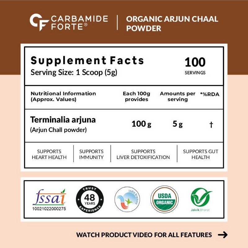 Carbamide Forte Organic Arjun Chaal Powder 