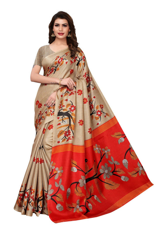 Vamika Chiku Kalamkari With Jhalar Khadi Silk Saree - Grab2buy