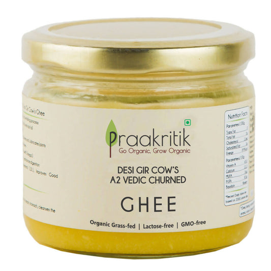 Praakritik Natural Desi Gir Cow A2 Ghee | Organic Grassfed - Vegetarian GMO Free Lactose Free - Cow Ghee 