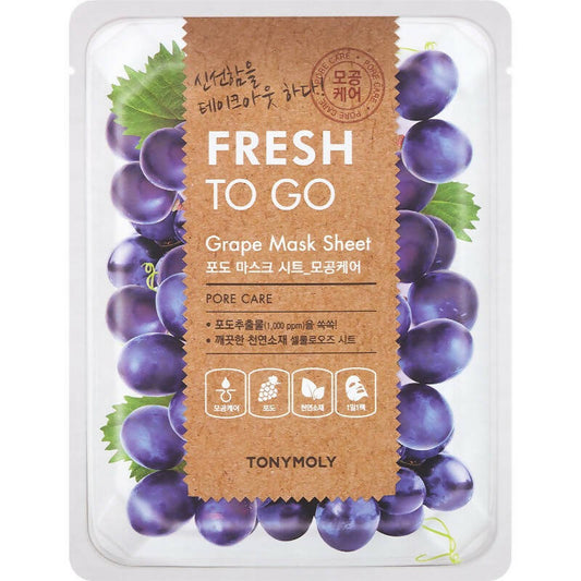 Tonymoly Fresh To Go Grape Mask Sheet Pore Care - Korean Skincare 
