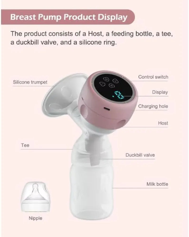 Hands Free Breast Pump, Wearable Breastfeeding Pump, Lightweight Portable Electric Pump 4 Modes & 12 Suction Levels, Comfortable & Low Noise, 24mm Flange, 1 Pack | Hanscure