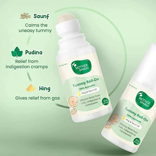 Mother Sparsh Tummy Roll On Hing & Saunf Oil 